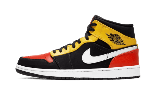 Obnavljanje Zalog Air Jordan 1 Mid Black Amarillo Orange
