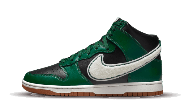 Obnovite Zaloge Nike Dunk High Chenille Swoosh črno Zelene Barve